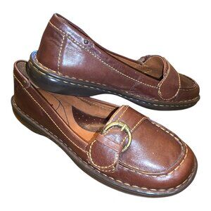 NWOT - BORN Mindy Brown Leather Slip On Loafers sz 8.5